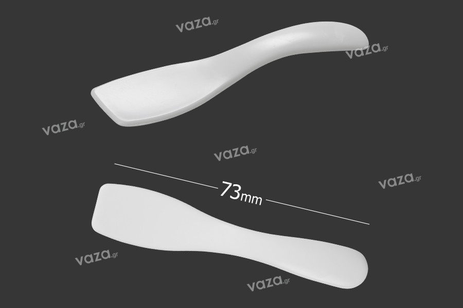 Σπάτουλα για κρέμα πλαστική (PE) λευκή γυαλιστερή 73x15 mm - 24 τμχ