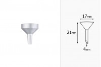 Entonnoir en aluminium argenté MAT - diamètre 17 mm (extrémité 4 mm)
