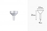 Imbuto di alluminio in color argento opaco – diametro 17 mm (diametro dell'asta 4 mm)