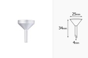 Χωνί αλουμινένιο ασημί ΜΑΤ - διάμετρος 25 mm (απόληξη 4 mm)