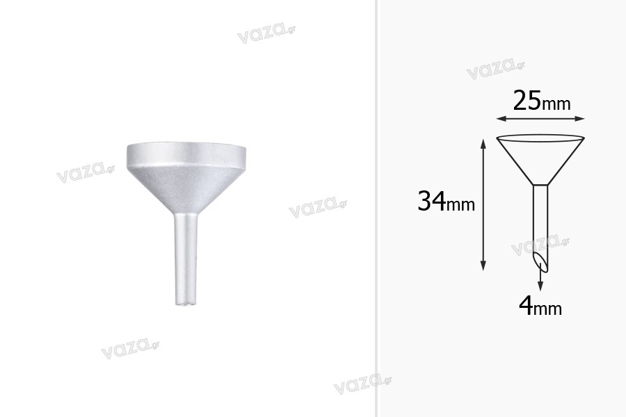 Aluminum Funnel silver MATTE-diameter 25 mm (4 mm endpoint)