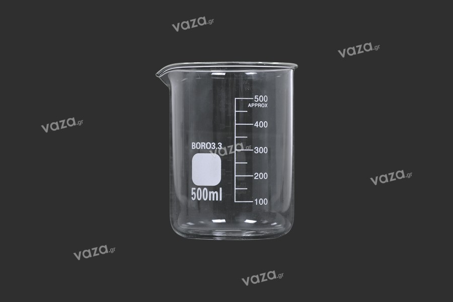 Becher in vetro da 500 ml a forma cilindrica
