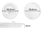 Joint en plastique 36,3 mm (PE) de couleur blanche pour pots de 50 ml