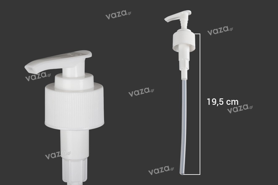 Plastic pump 28/410 white with safety for shampoo - cream