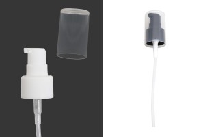 Pompë shpërndarëse kremi plastik me finiturë PP24/410 dhe kapak transparent-immagine_prodotto