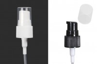 Plastic cream dispenser pump with PP20 finish and transparent cap