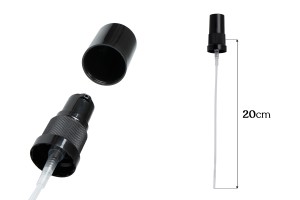 Pompe en plastique à crème PP18 avec couvercle en plastique de couleur noire-εικόνα_διαστάσεις