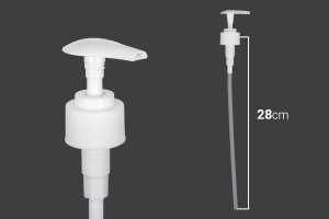 Kunststoffpumpe 28/410 für Cremes, in weißer Farbe sicher-εικόνα_διαστάσεις