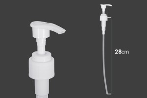 Pompe en plastique 24/410 pour crème, en couleur blanche avec sécurité-εικόνα_διαστάσεις