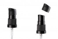 Plastic black pump PP18 for creams, with black cap
