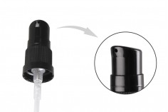 Pompa cremă PP18, plastic cu capac de culoare neagră
