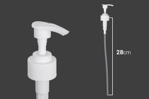 Pompë plastike 28/410 për krem, në ngjyrë të bardhë me mekanizëm sigurie -dimensioni_immagine