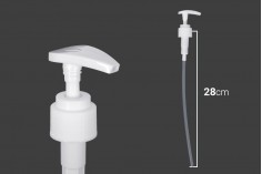 Pump 24/410 plastic for cream, white with safety
