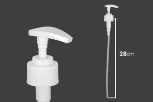 Pompë plastike 28/410 për krem, në ngjyrë të bardhë me mekanizëm sigurie -dimensioni_immagine