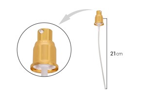 Pompe en aluminium pour crème PP20 gold glossy avec couvercle complet-2