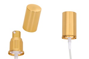 Pompe en aluminium pour crème PP20 gold glossy avec couvercle complet-1