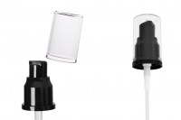 Plastic cream dispenser pump, 20/410 with plastic transparent cap
