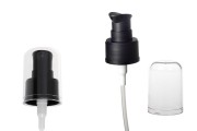 Plastic pump for cream PP 24 black MAT with transparent acrylic full lid