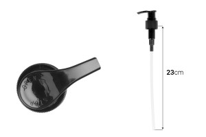 Pompa 24/410 per crema, in plastica nera con sicurezza.-εικόνα_διαστάσεις