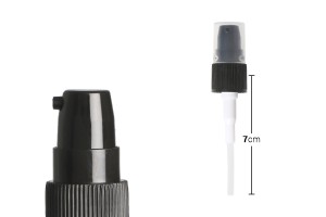 PP16 Plastikcremepumpe in schwarzer Farbe mit transparentem Deckel-εικόνα_διαστάσεις