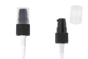 PP16 Plastikcremepumpe in schwarzer Farbe mit transparentem Deckel-εικόνα_προϊοντική