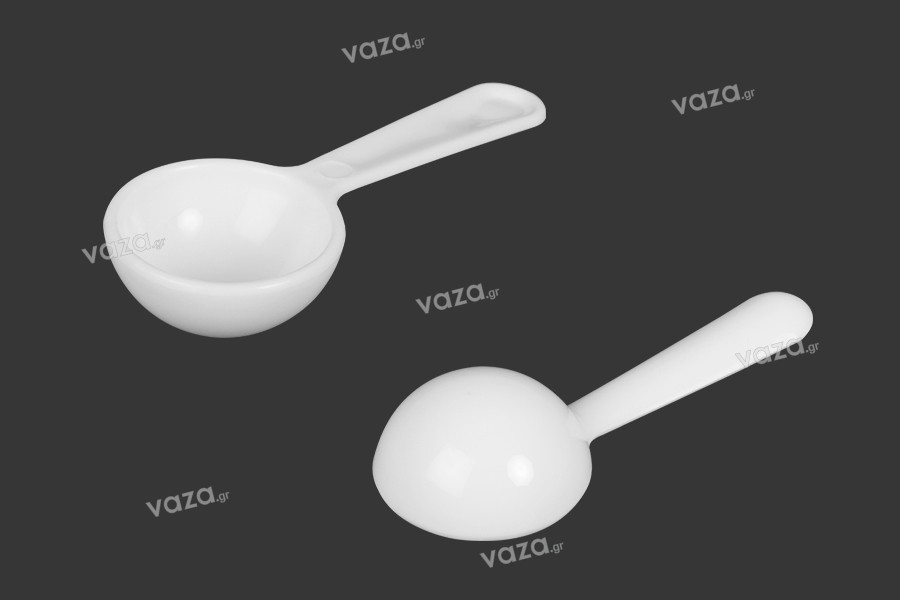 Cucchiaio dosatore da 5 ml - cucchiaino di plastica da 79 mm in colore  bianco - 24 pezzi