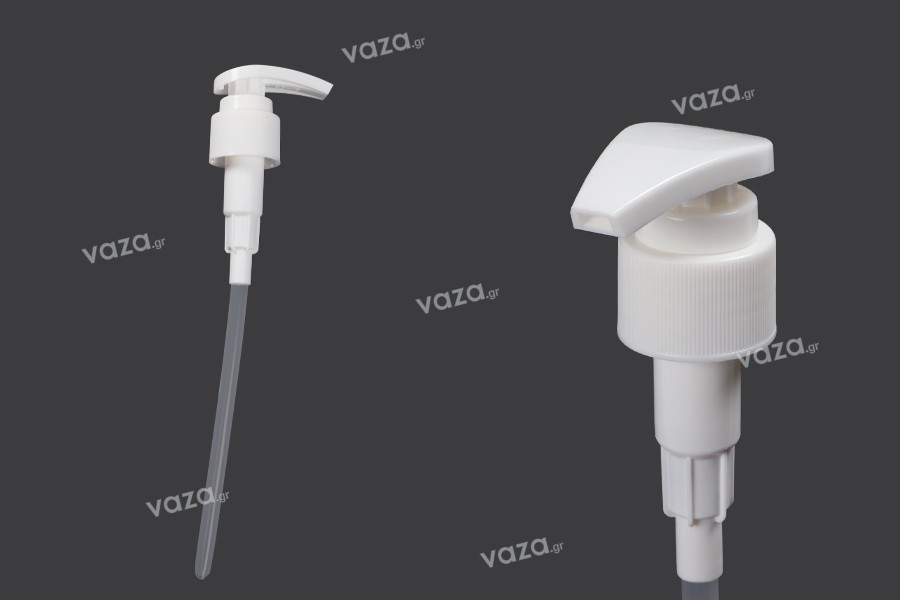 Plastic pump 24/410 white with safety