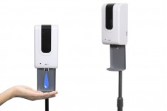 Stand de podea cu dispozitiv automat (dozator) pentru antiseptic de mână