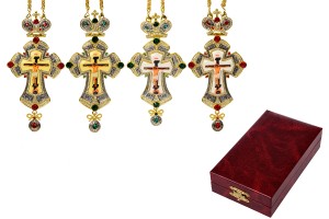 Brustkreuz mit farbigen Steinen, Kette und Etui-εικόνα_προϊοντική