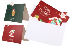 Christmas greeting paper cards - 10 pcs