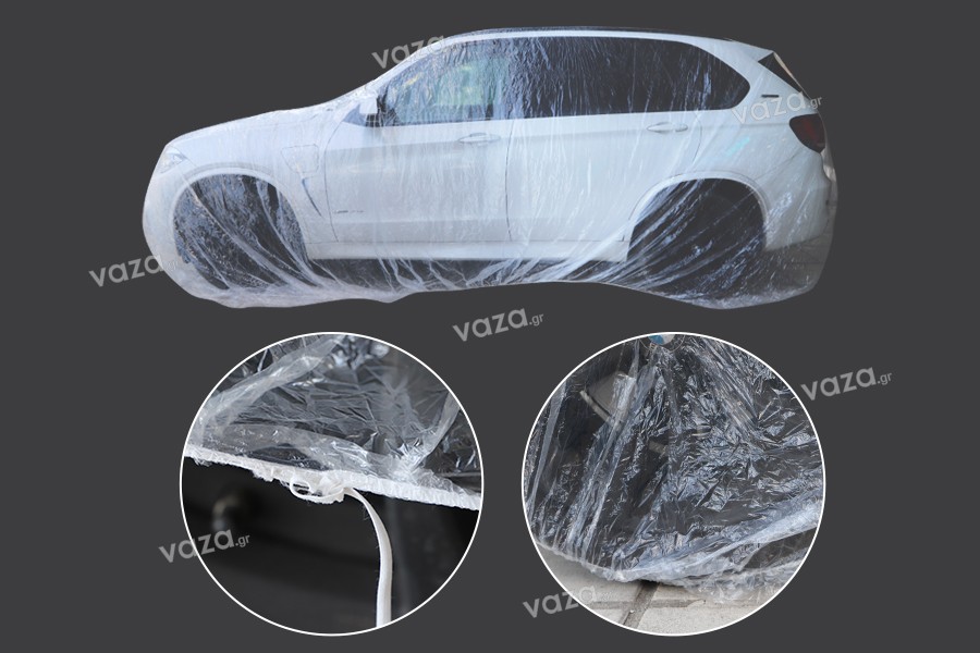 Κουκούλα αυτοκινήτου διάφανη, αδιάβροχη - μέγεθος medium (3,5 x 6 m)