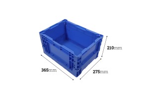 Caisse pliante aux dimensions 365 x 275 x 210 mm de couleur bleue-εικόνα_διαστάσεις