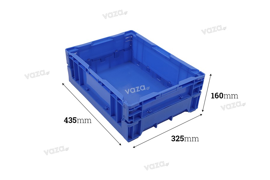 Caisse pliante aux dimensions 435 x 325 x 160 mm de couleur bleue