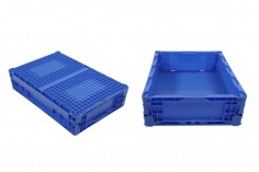 Caisse pliante aux dimensions 550 x 365 x 110 mm de couleur bleue
