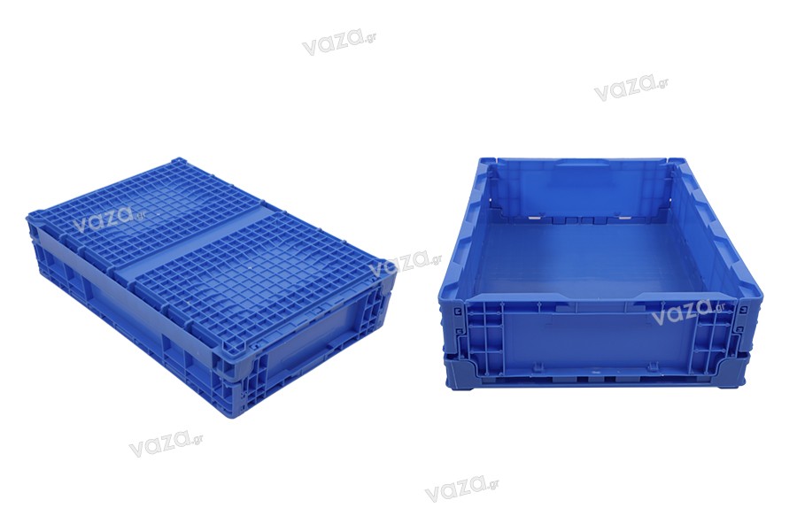 Caisse pliante aux dimensions 550 x 365 x 110 mm de couleur bleue