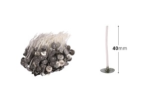 Mèches en coton ciré pour bougies de 40 mm de long avec support métallique - 50 pcs-2