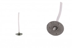 Mèches en coton ciré pour bougies de 40 mm de long avec support métallique - 50 pcs