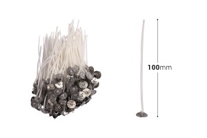 Mèches en coton ciré pour bougies de 100 mm de long avec support métallique - 100 pcs-2