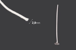 Baumwolldochte für Kerzen - Rolle von 60 Metern (Durchmesser 2,8 mm)-εικόνα_διαστάσεις