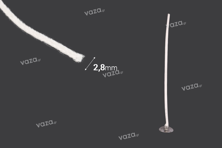 Φυτίλι βαμβακερό για κεριά - ρολό 60 μέτρων (διάμετρος 2,8 mm)