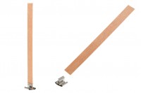 Mèches en bois 13 x 130 mm avec support métallique pour bougies - 25 pcs