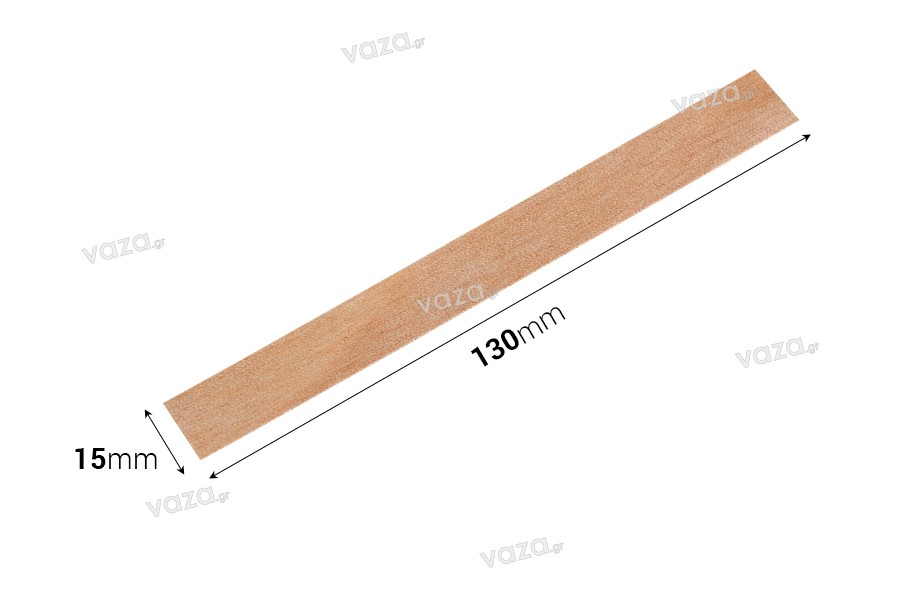 Φυτίλια ξύλινα 15x130 mm με μεταλλική βάση για κεριά - 25 τμχ