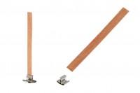 Wooden wicks 10x100 mm with metal base for candles - 25 pcs