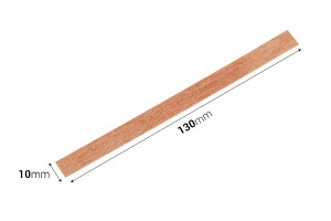 Fitila druri 10x130 mm me bazë metalike për qirinj - 25 copë-imazh_dimensione