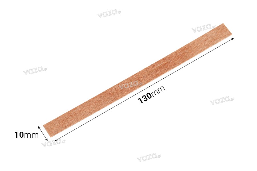 Fitil druri 10x130 mm me bazë metalike për qirinj - 25 copë