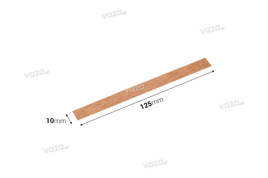 Φυτίλια ξύλινα 10x125 mm με μεταλλική βάση για κεριά - 25 τμχ
