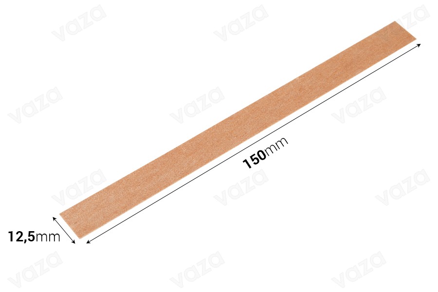 Mèches en bois 12,5 x 150 mm avec support métallique pour bougies - 25 pcs-εικόνα_διαστάσεις