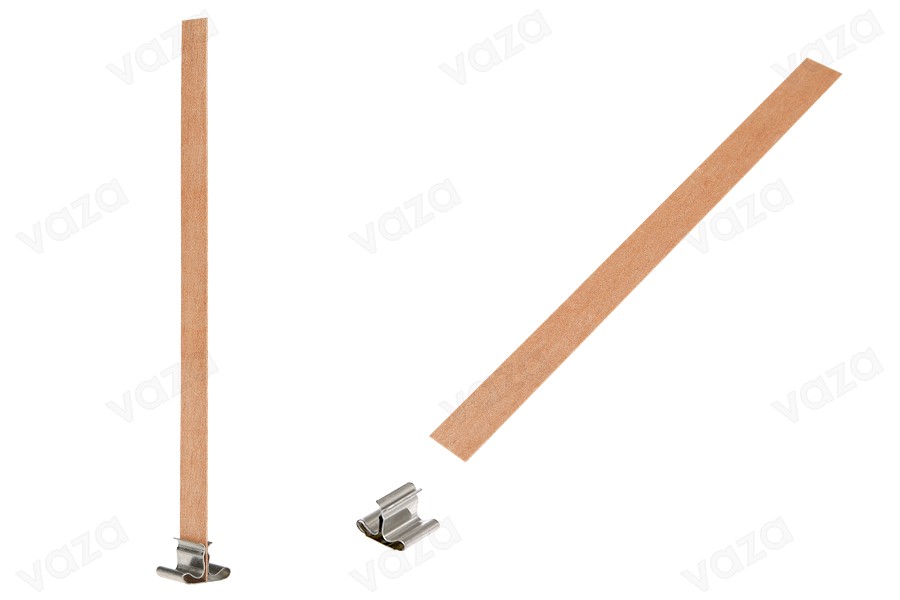 Mèches en bois 12,5 x 150 mm avec support métallique pour bougies - 25 pcs-εικόνα_προϊοντική