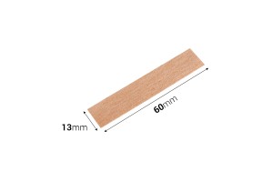 Holzdochte 13x60 mm mit Metallfuß für Kerzen - 25 Stk-εικόνα_διαστάσεις