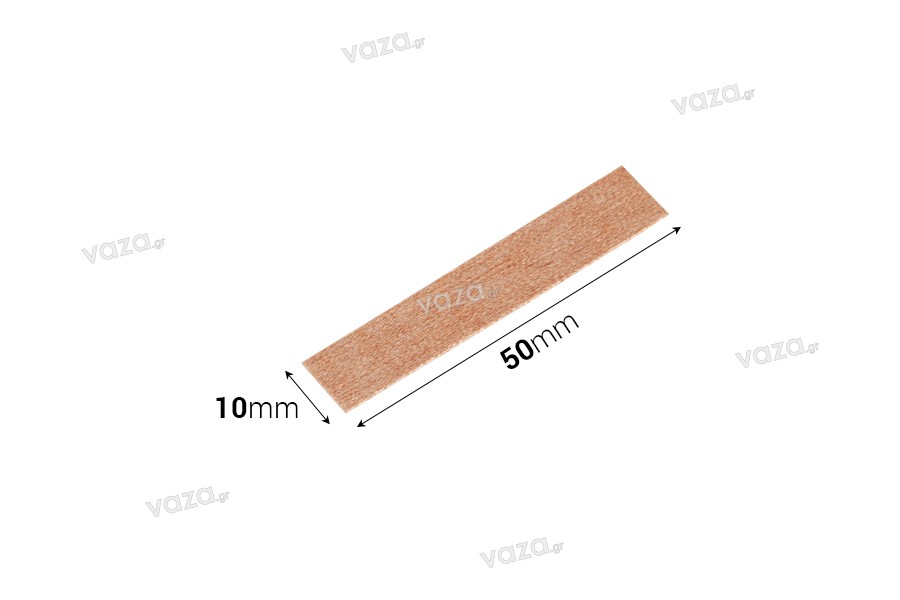 Wooden wicks 10x50 mm with metal base for candles - 25 pcs